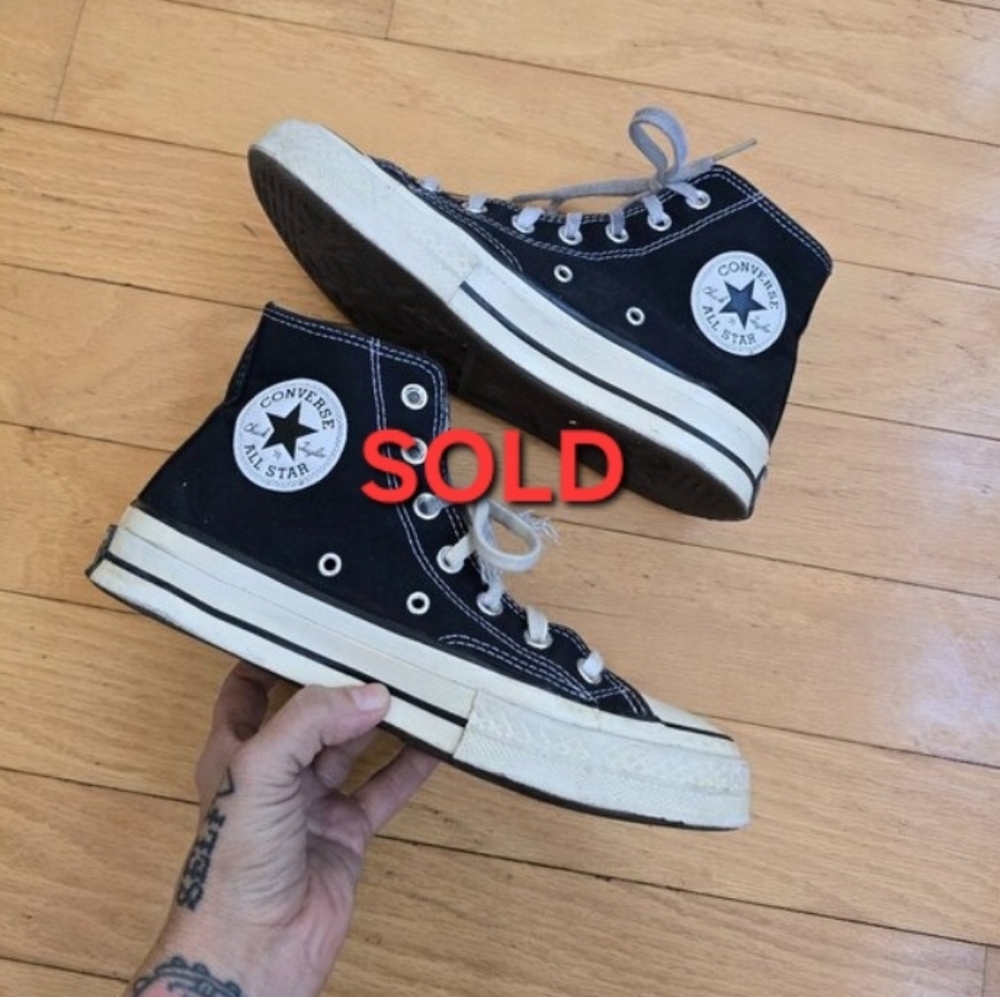 Converse | Chuck 70 black canvas minimalist hi-top sneakers | WMS 7.5